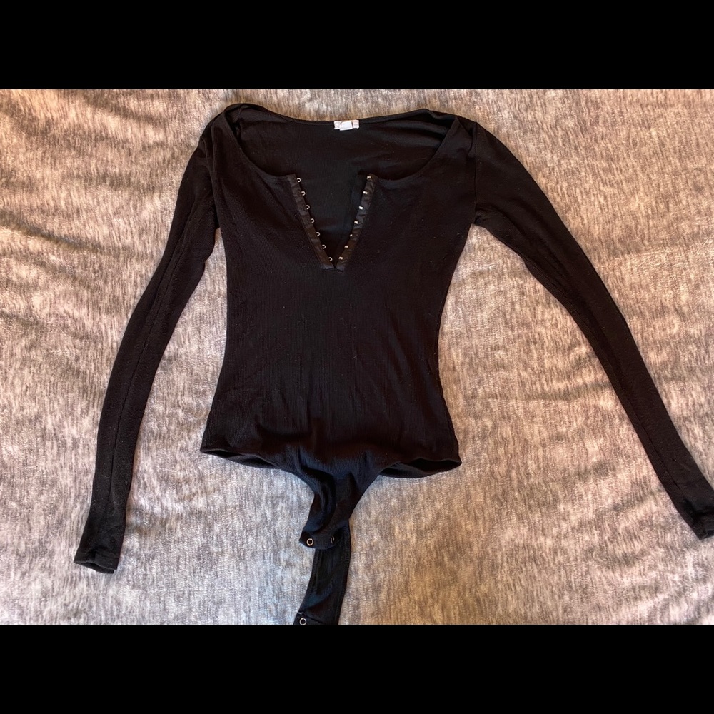 Black shirt body suit